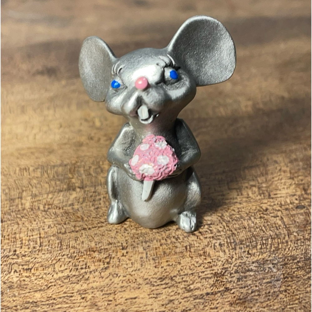 1982 Hudson Pewter Mouse miniature figure Fine Pewter by Selangor Pewter